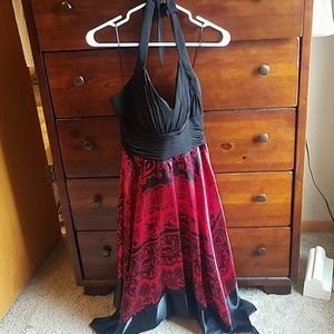 Gorgeous red and black halter dress